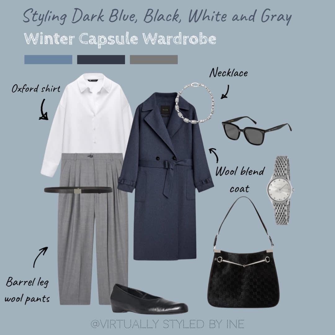 Styling a Dark Blue, Black, White, and Gray Capsule Wardrobe and 16 ...